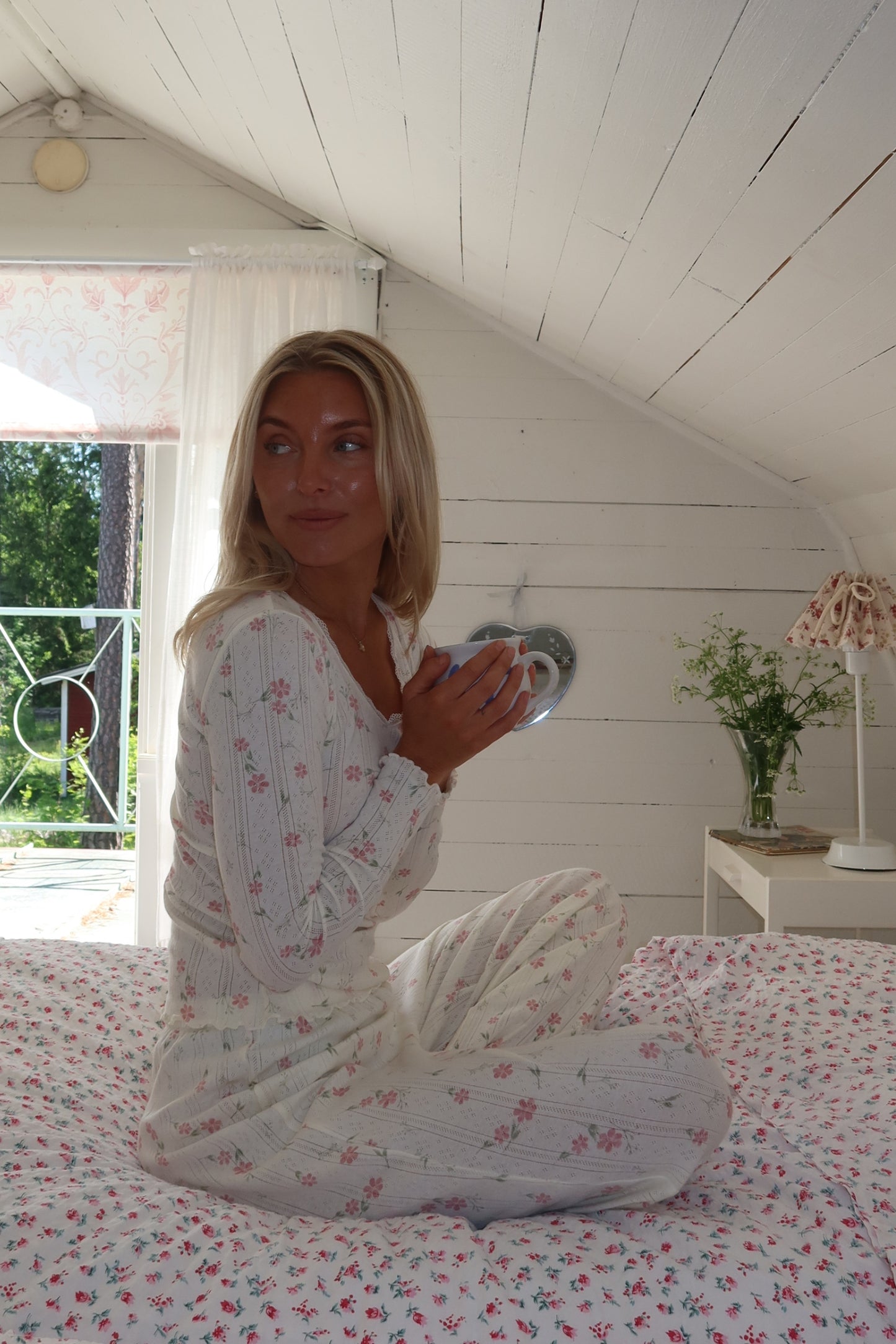 Soft Bloom Pyjama Pants - Ivory