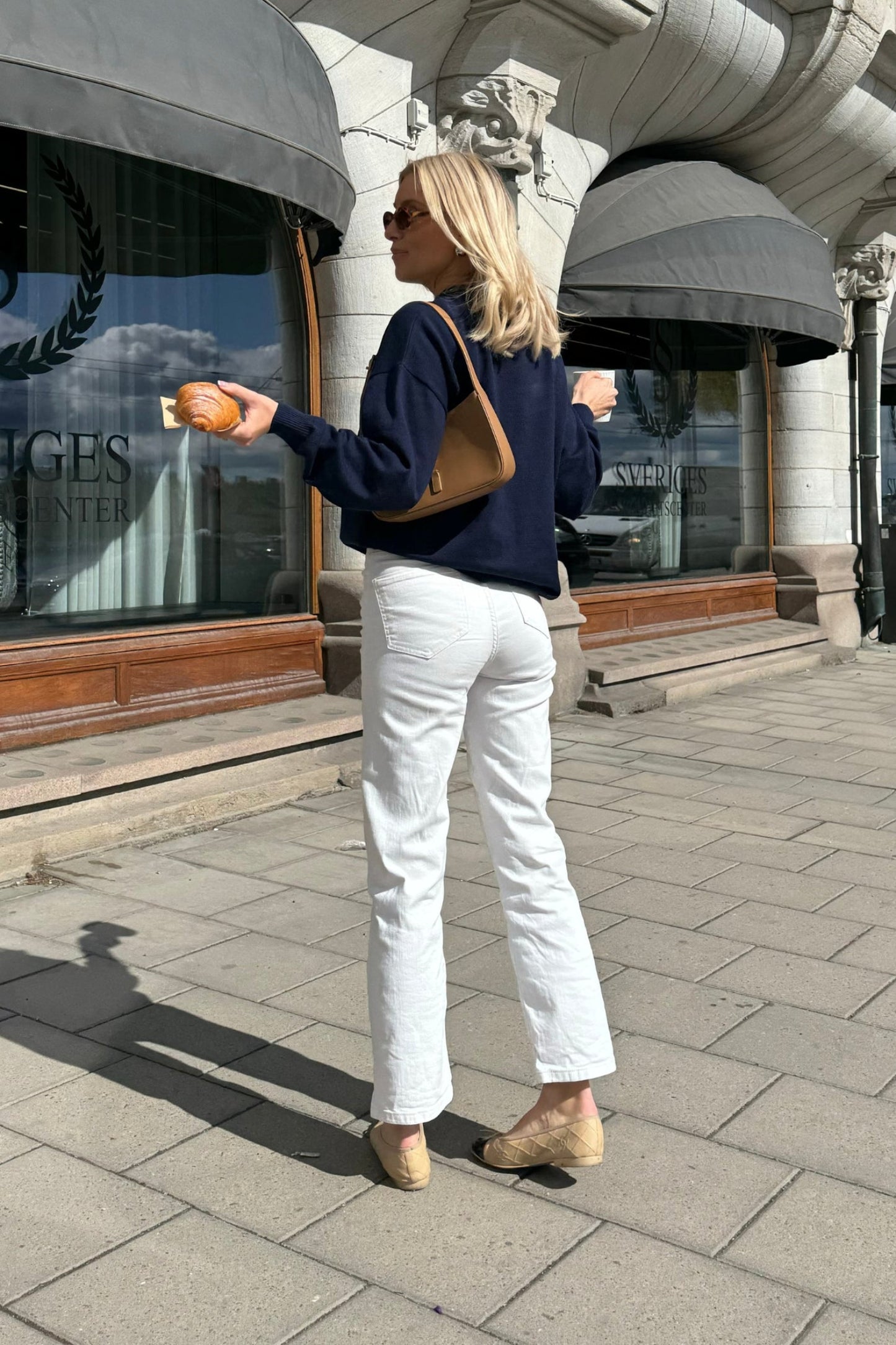 Cropped Stretch Jeans - Off White