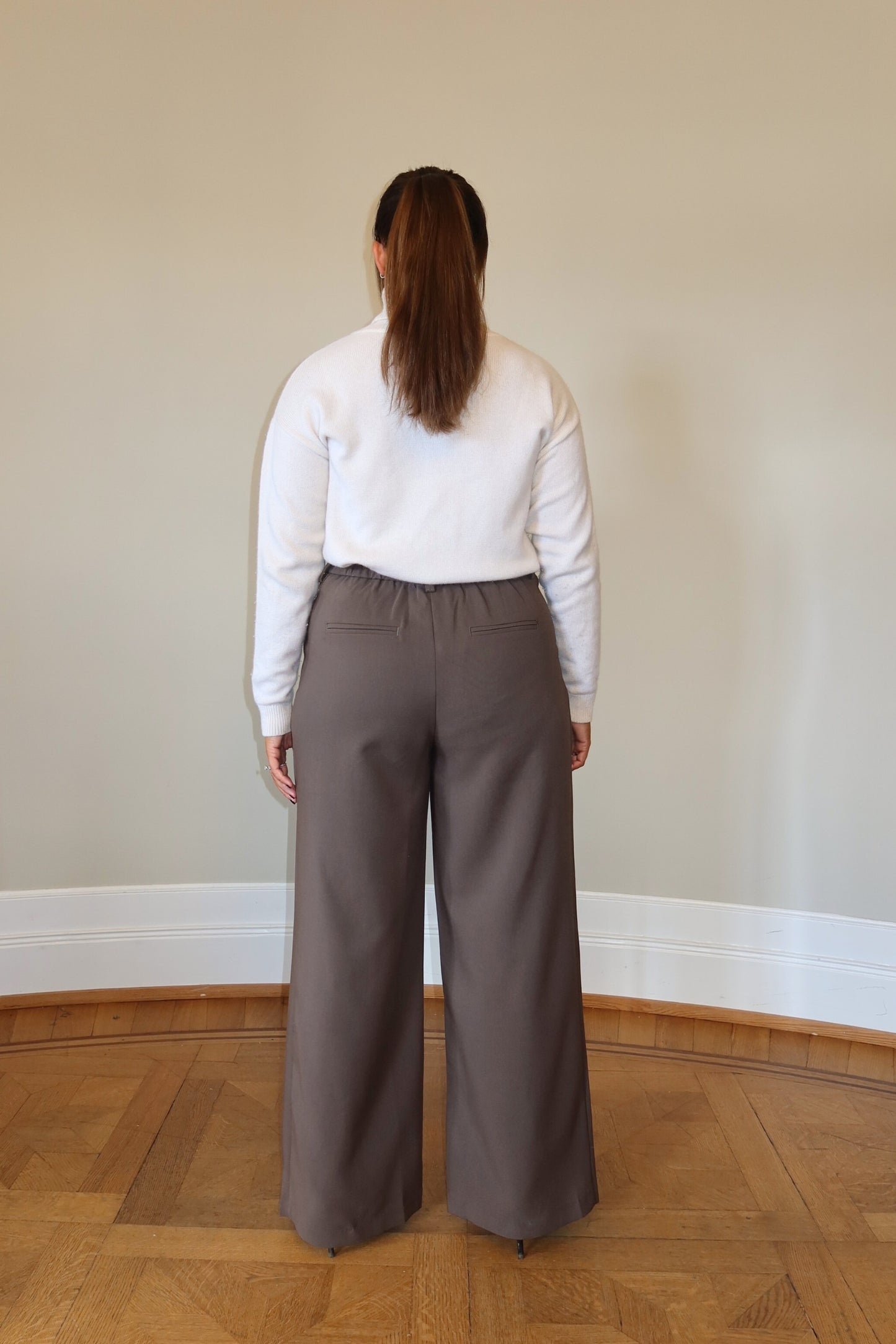 Flowy Suit Pants - Brown