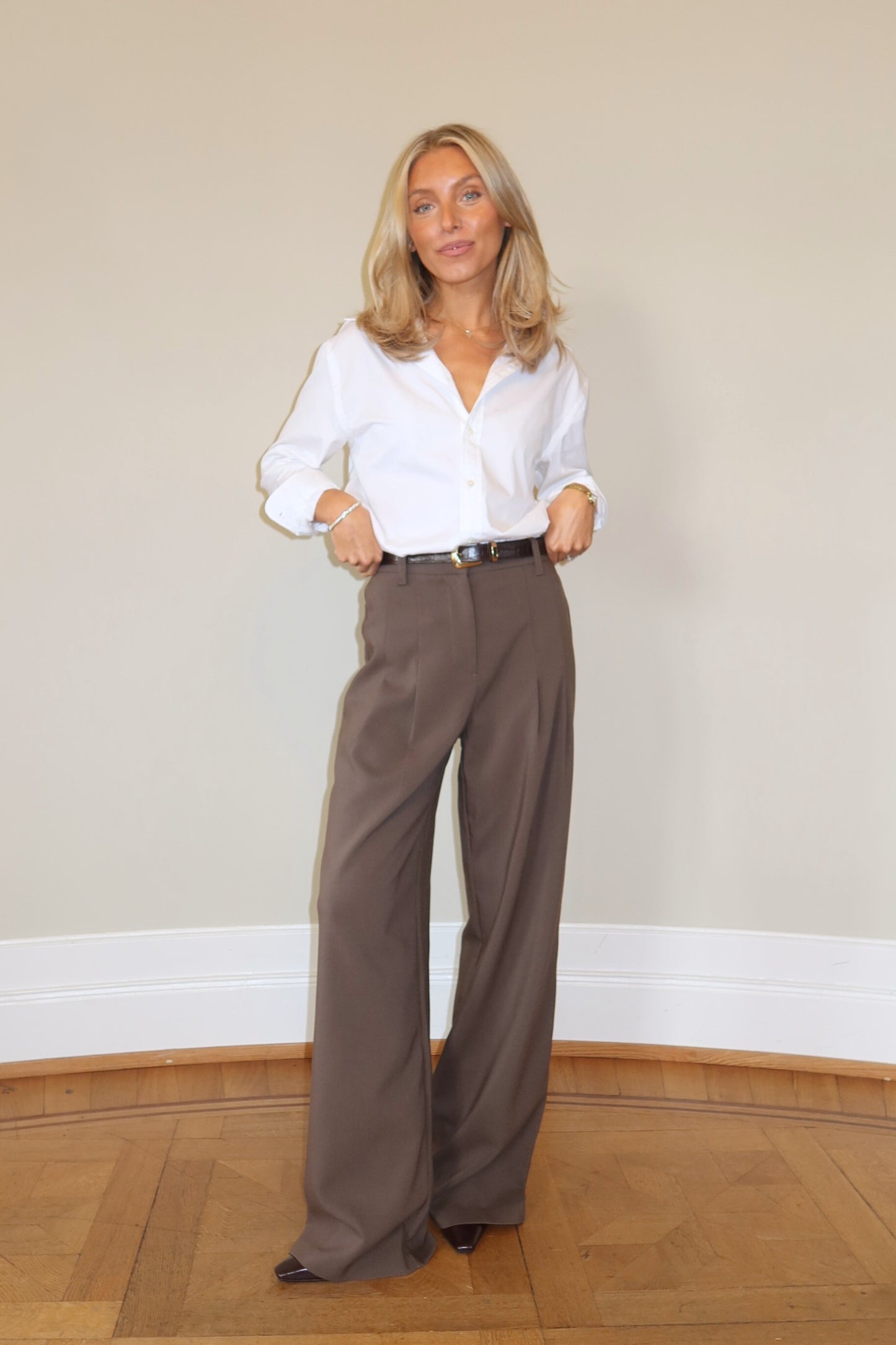 Flowy Suit Pants - Brown