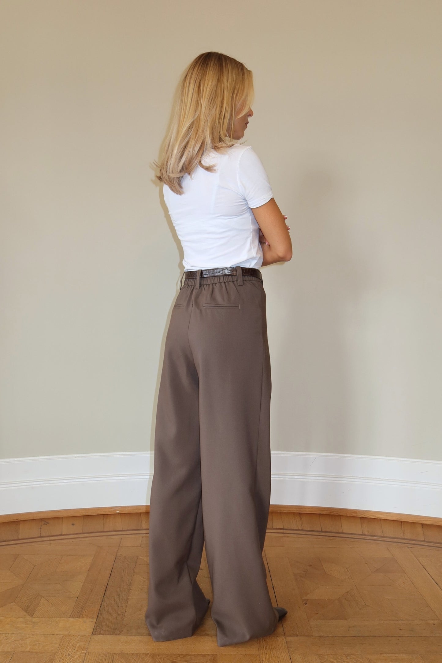 Flowy Suit Pants - Brown