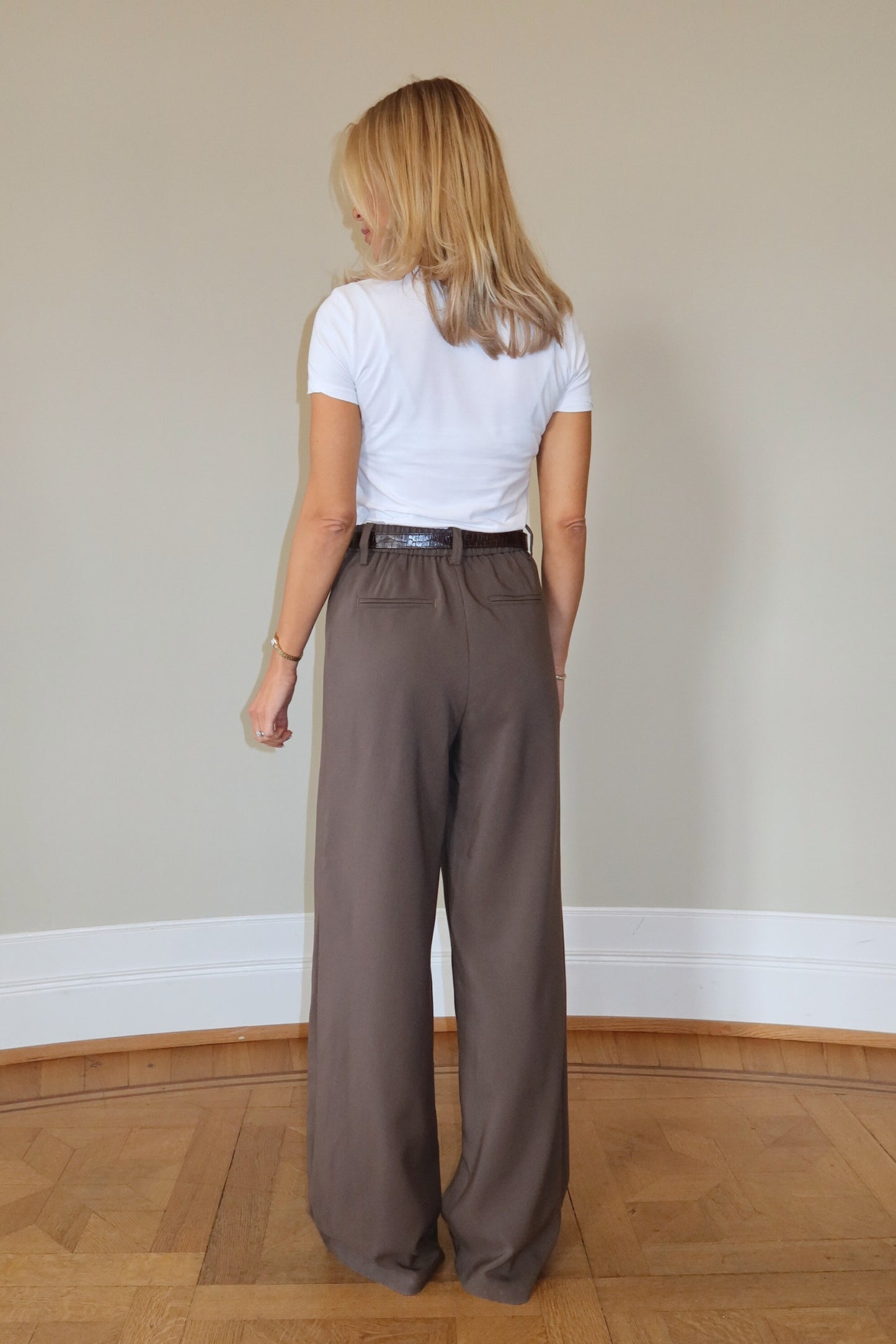 Flowy Suit Pants - Brown