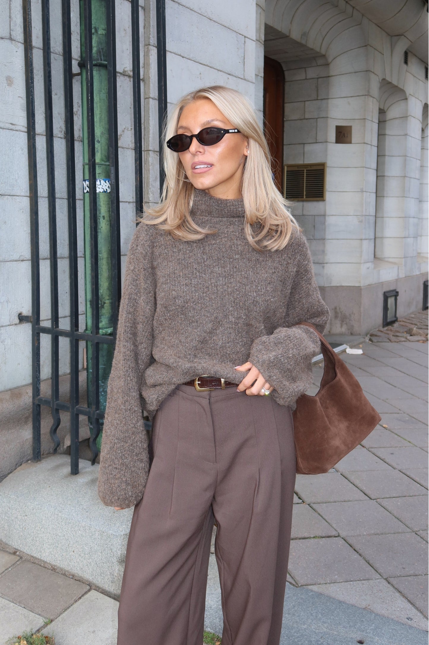 Flowy Suit Pants - Brown