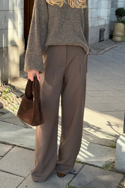 Flowy Suit Pants - Brown