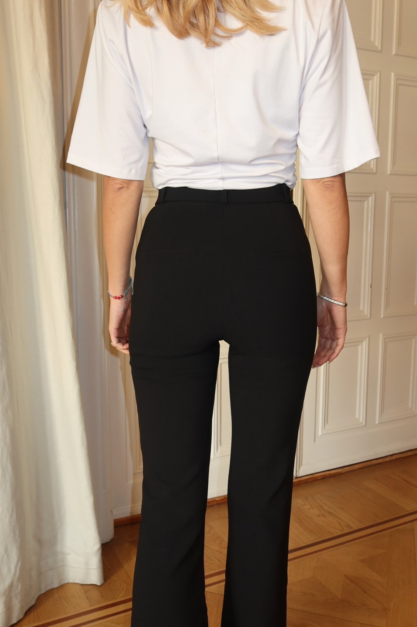 Frame Slit Pants - Black