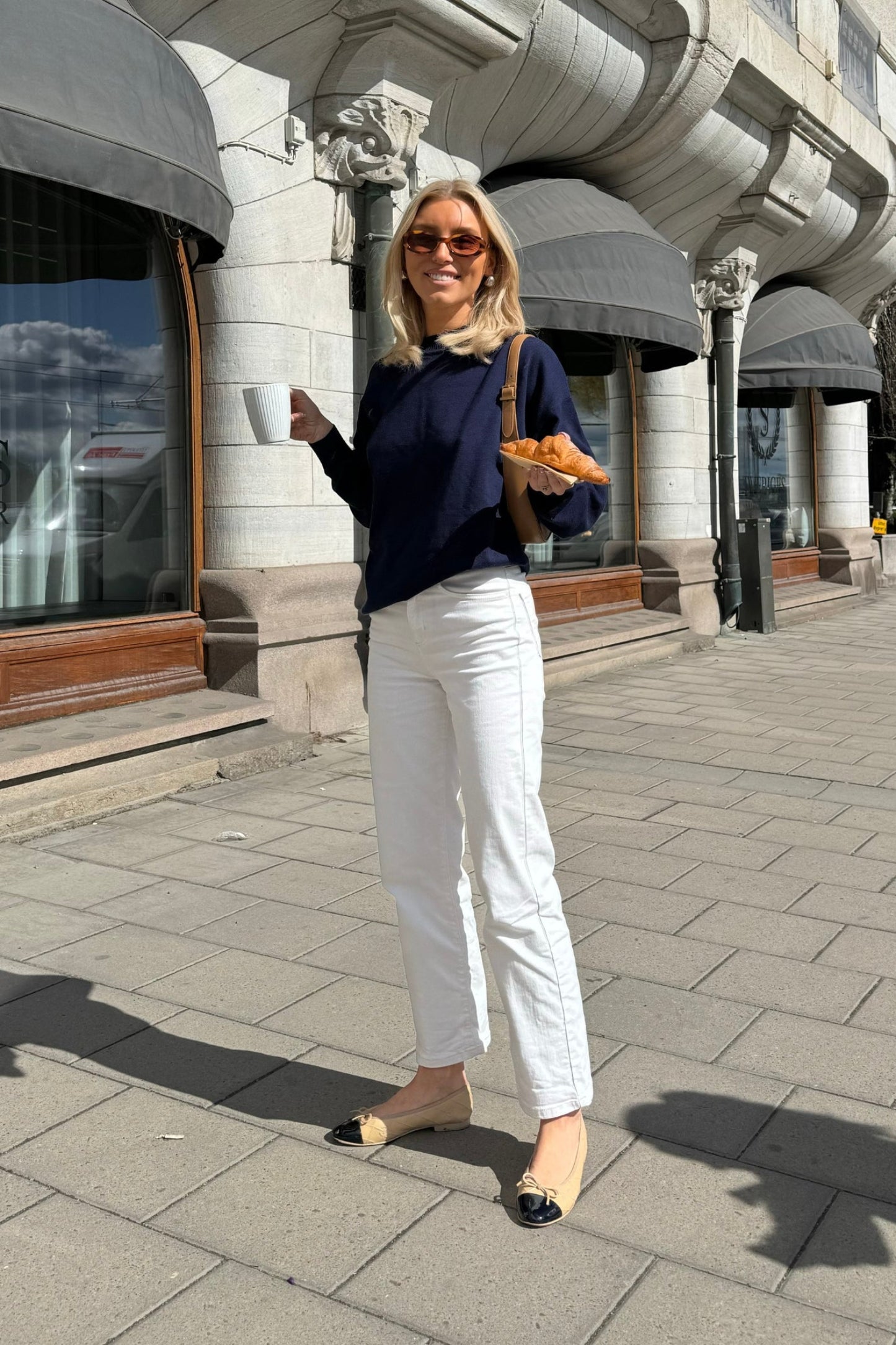 Cropped Stretch Jeans - Off White