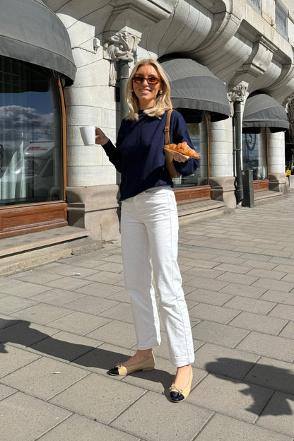 Cropped Stretch Jeans - Off White