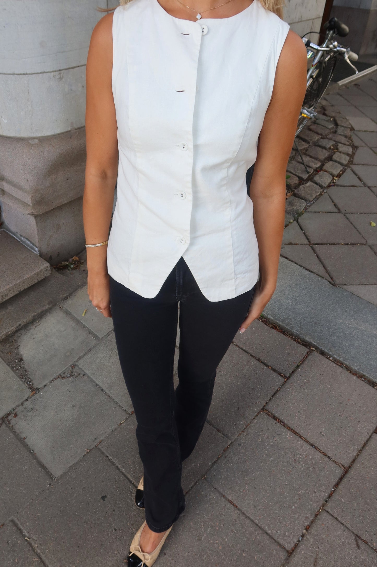 Linen Resort Vest - Off White