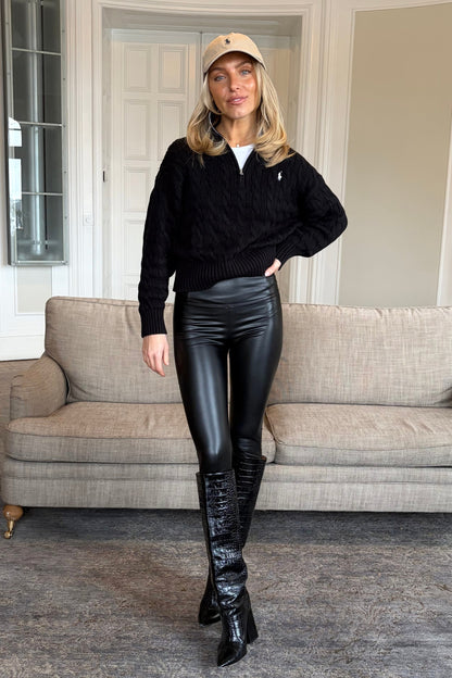 Faux Leather Leggings - Black