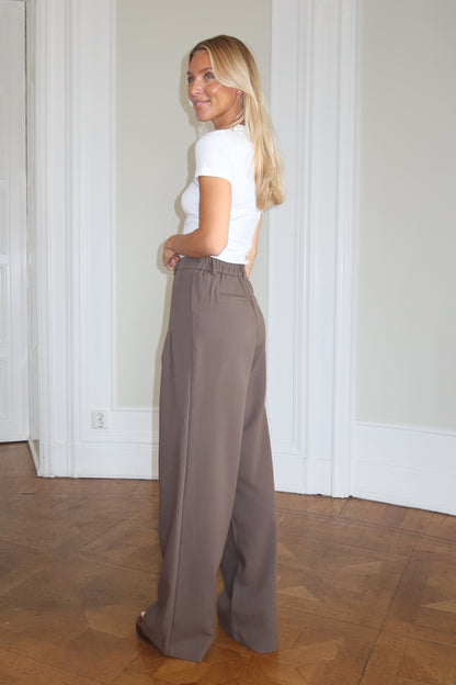 Flowy Suit Pants - Brown