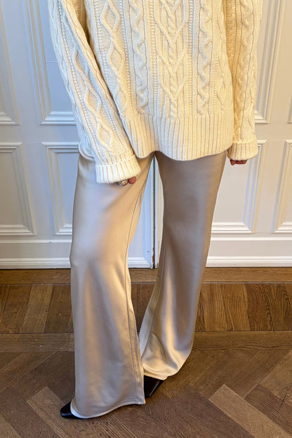 Bias Satin Pants - Champagne