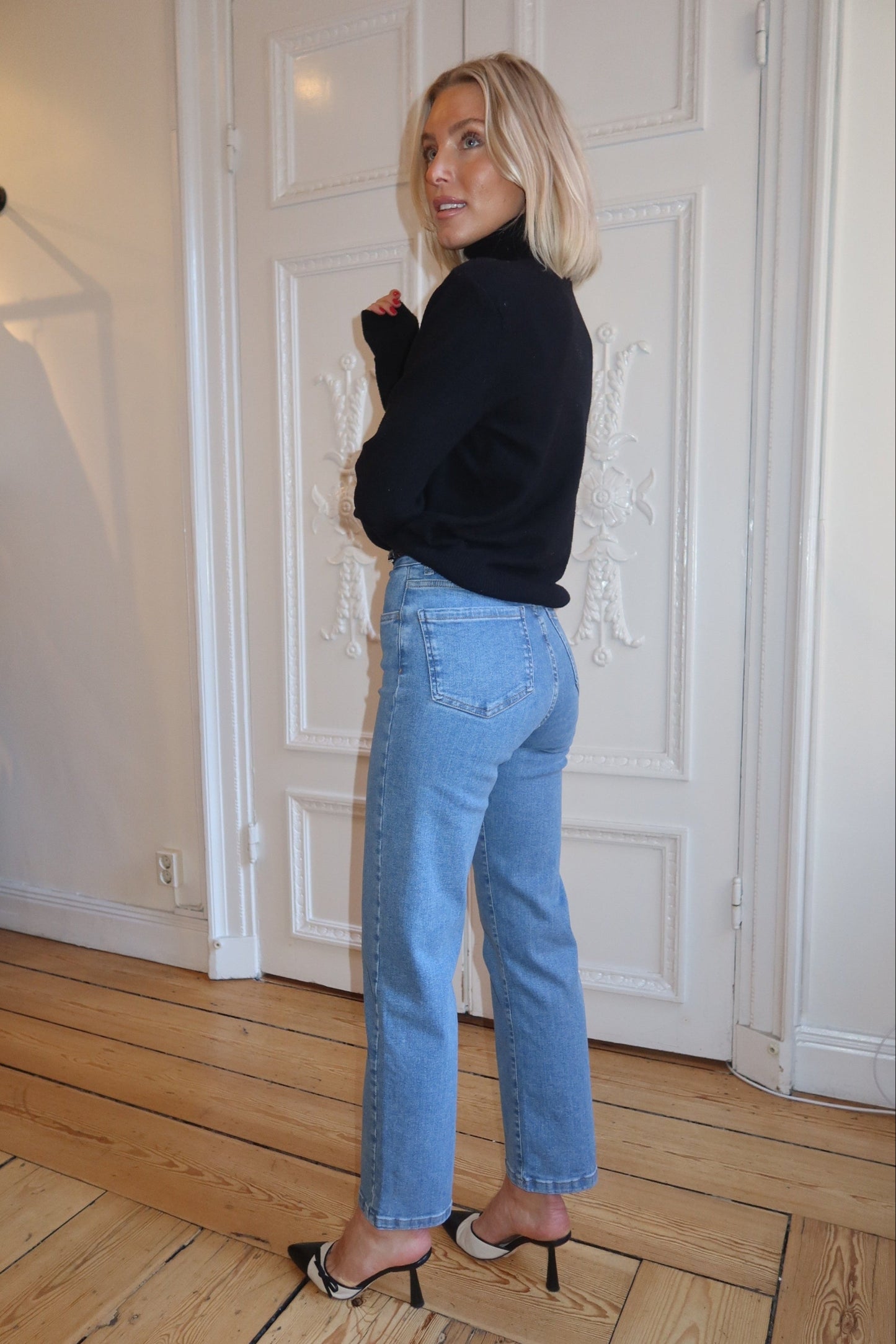 Cropped Stretch Jeans - Blue