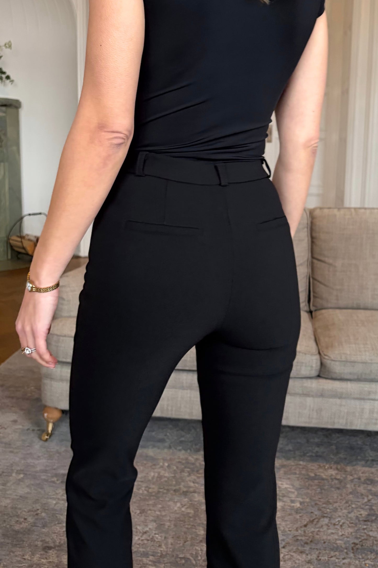 Frame Cropped Pants - Black