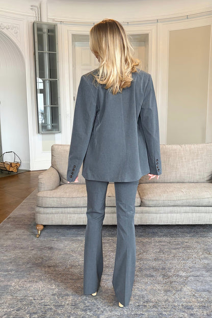 Tailored Belt Blazer - Grey