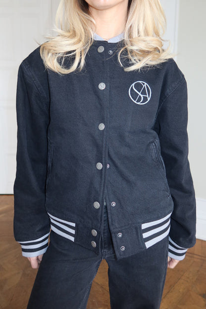 SA Signature Baseball Jacket - Washed Black