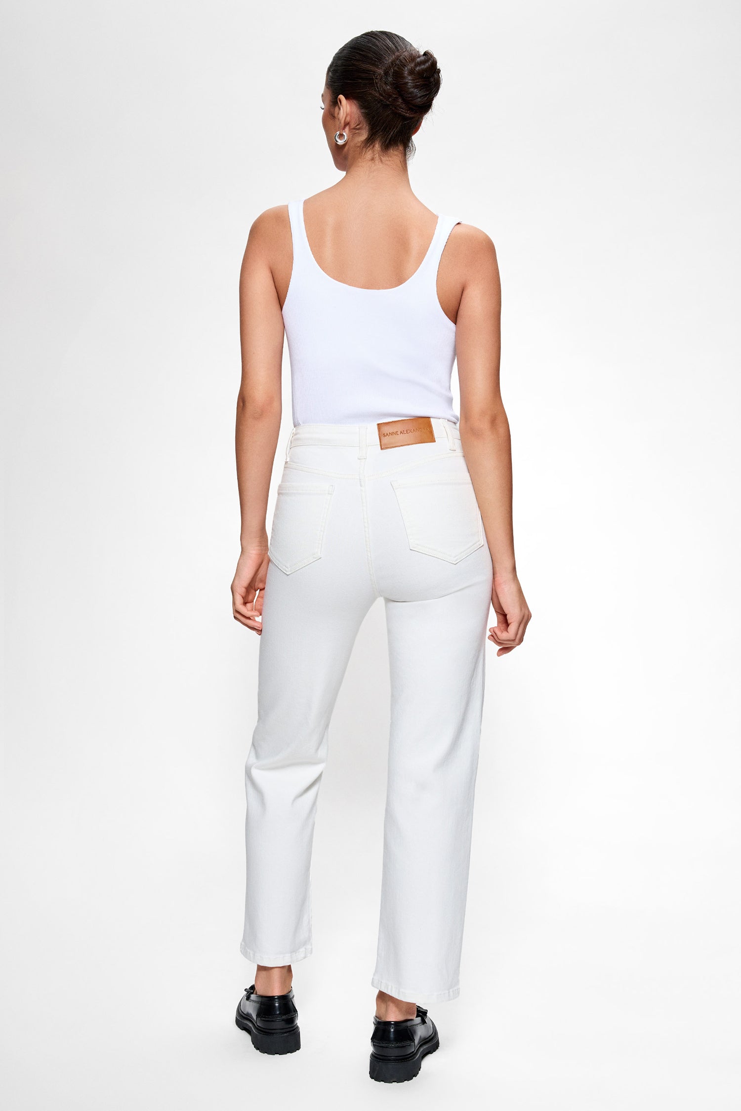 White cropped stretch hot sale jeans