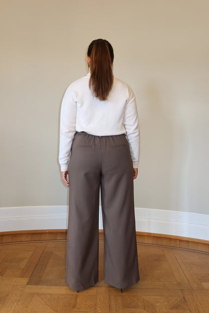 Flowy Suit Pants - Brown