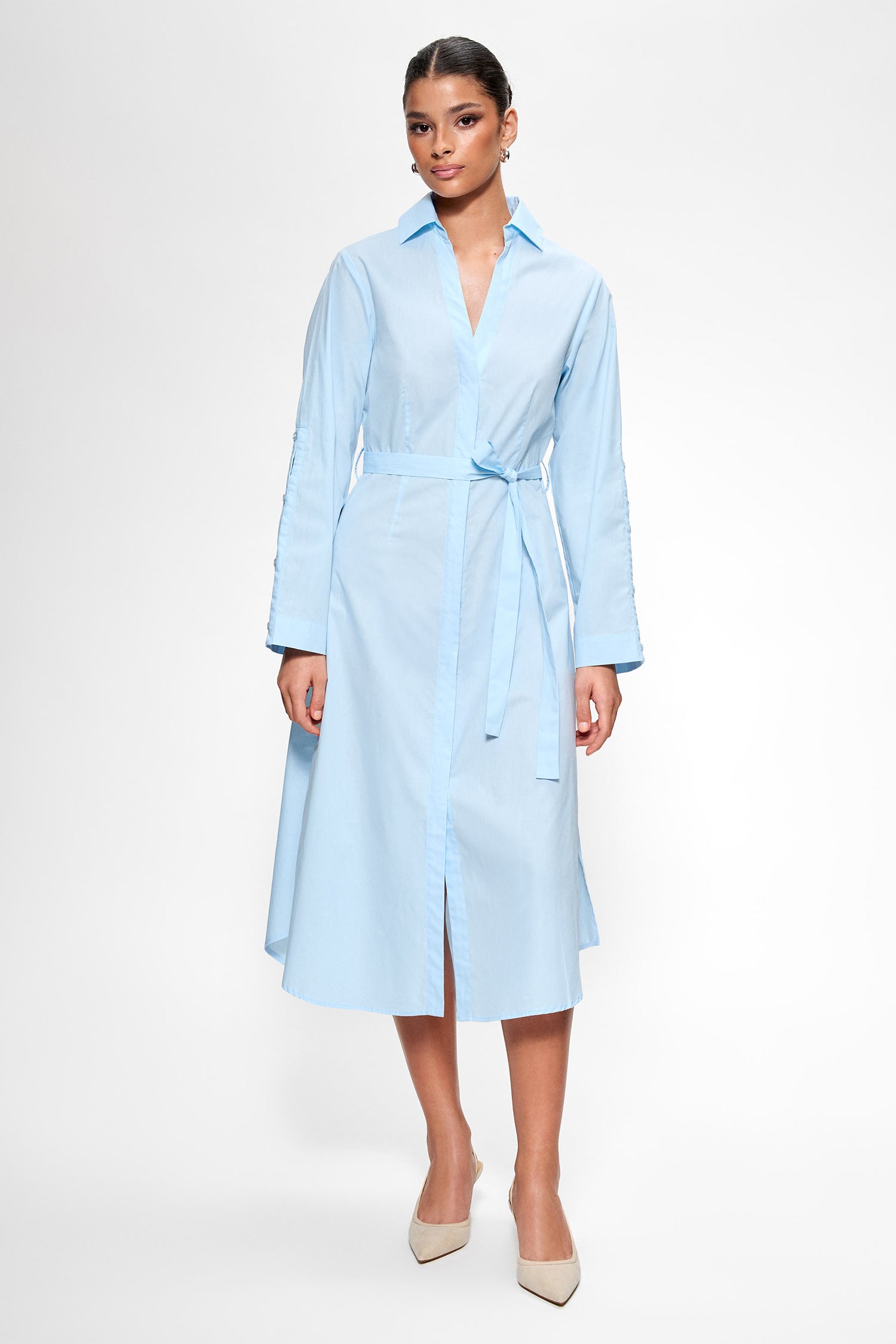 Poplin Shirt Dress Blue