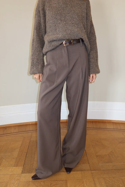 Flowy Suit Pants - Brown