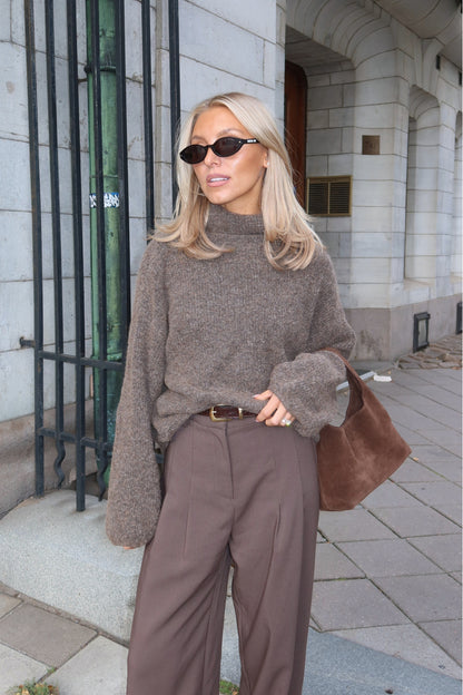 Flowy Suit Pants - Brown