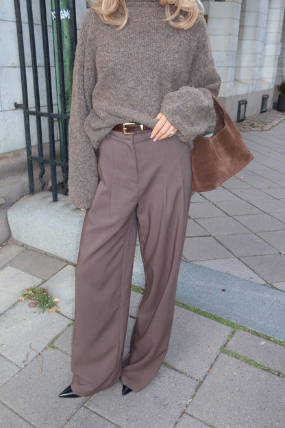 Flowy Suit Pants - Brown
